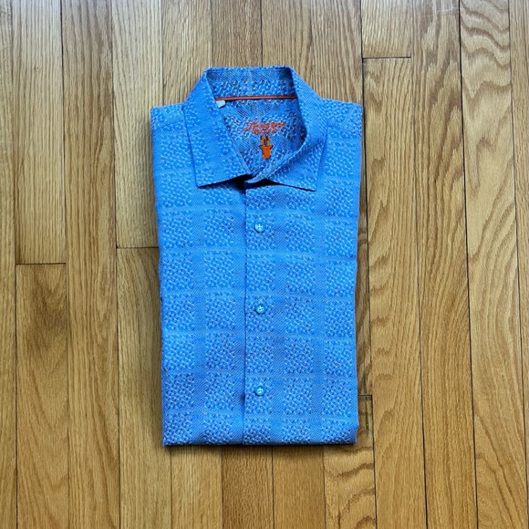 Ralph Lauren Other - Luchiano Visconti Men’s Long Sleeve Dress Shirt Large Blue Gray Unique Pattern